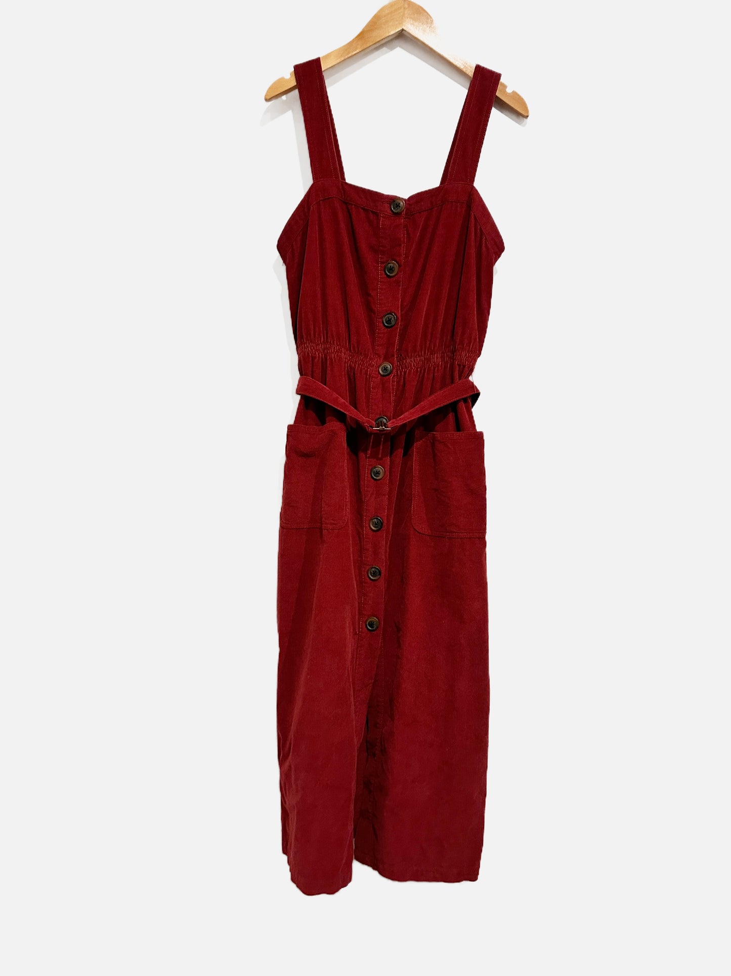 Urban Outfitters Red Corduroy Button Midi Dress - Small