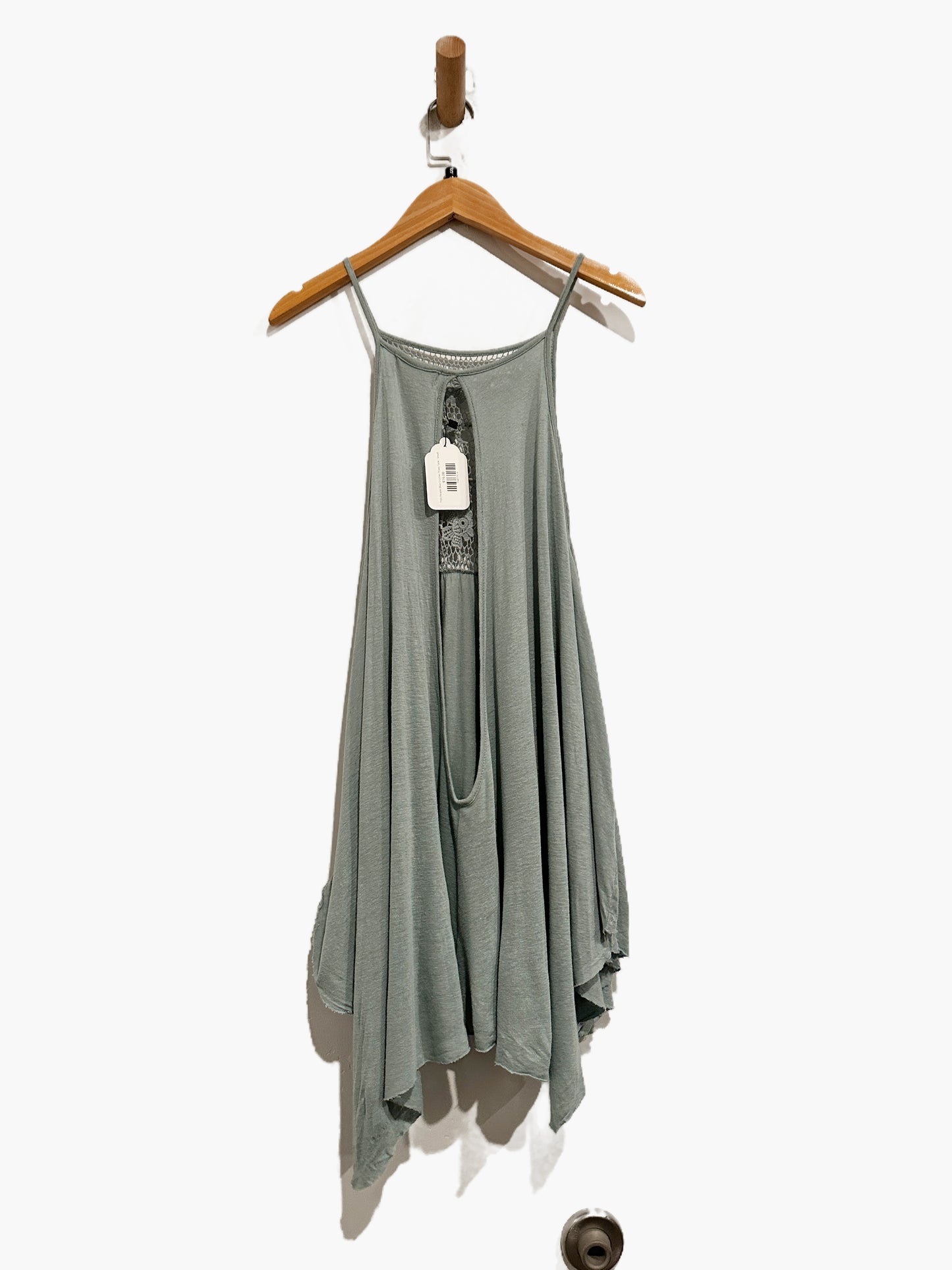 Free People Blue Crochet Flowy Tank - Small