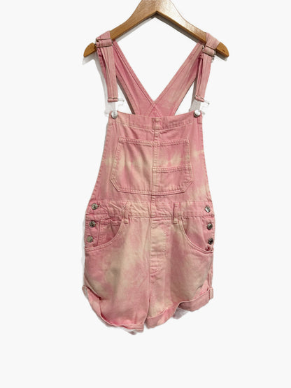 Free People Ziggy Pink Tie Dye Shortalls - XS