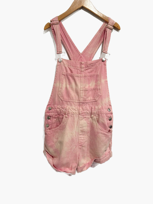 Free People Ziggy Pink Tie Dye Shortalls - XS
