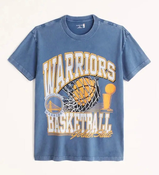 Abercrombie & Fitch Blue Warriors Graphic Tee - Small