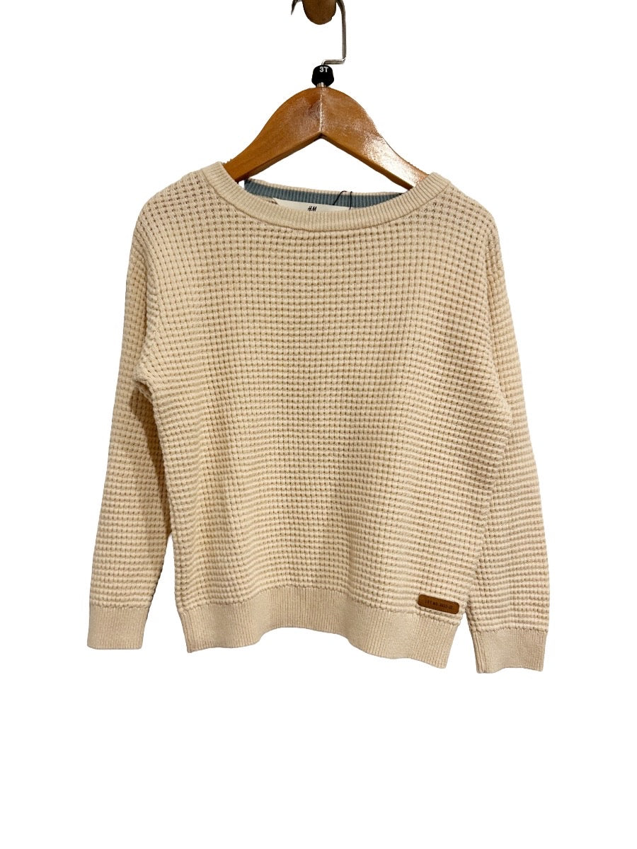 H&M Kids Cream Waffle Knit Top - 3/4