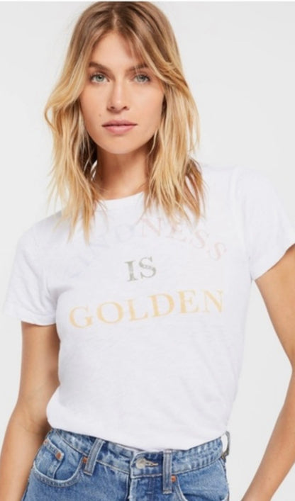 Z Supply White Kindness is Golden Graphic Tee - Small