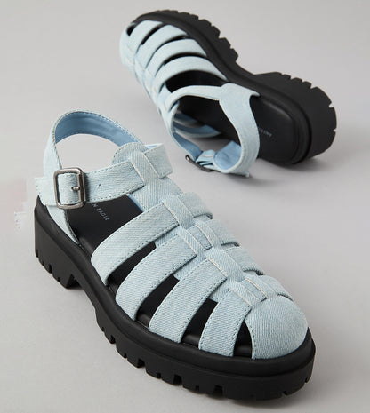American Eagle Denim Lug Fisherman Sandals - 8