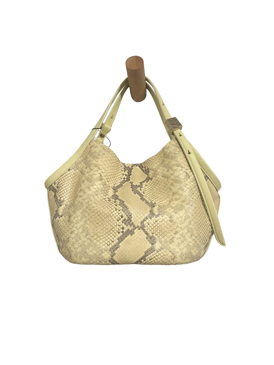 Kate Spade Deco Snake Embossed Small Tulip Tote Bag in Pale Citron