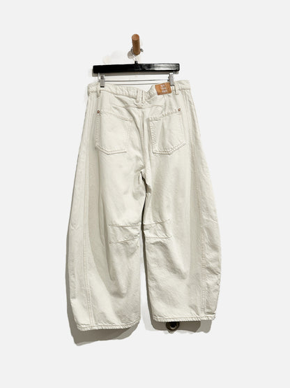 Free People Cream Barrel Pants - 31