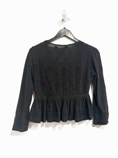Urban Outfitters Black Embroidered Top -XS