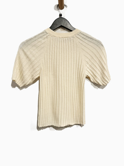 Free People Crewneck Rib Sweater in Ivory - XS