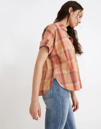 Madewell Pink Plaid Button Down - Small