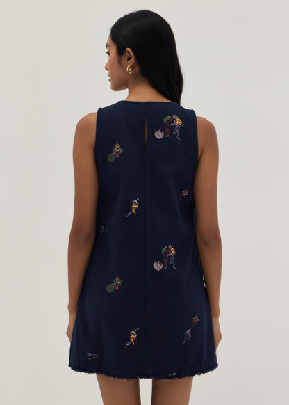 Love Bonito Celia Embroidered Shift Dress in Humble Abode Navy - 4