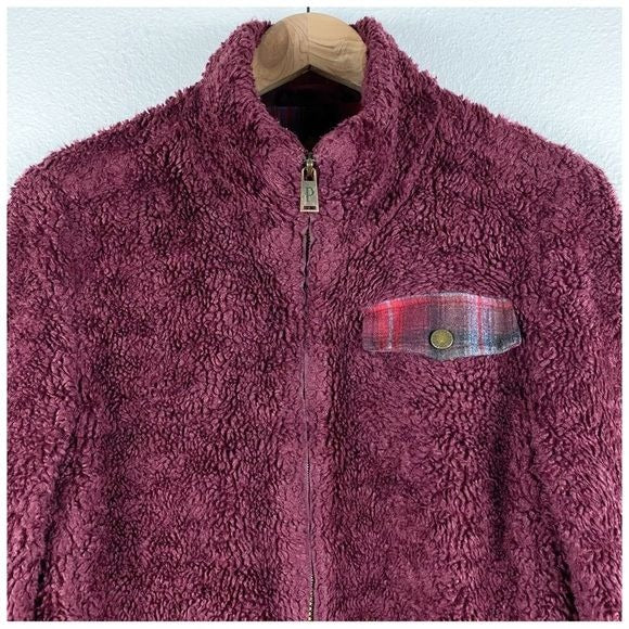 Pendleton Burgundy Fuzzy Jacket Size Medium