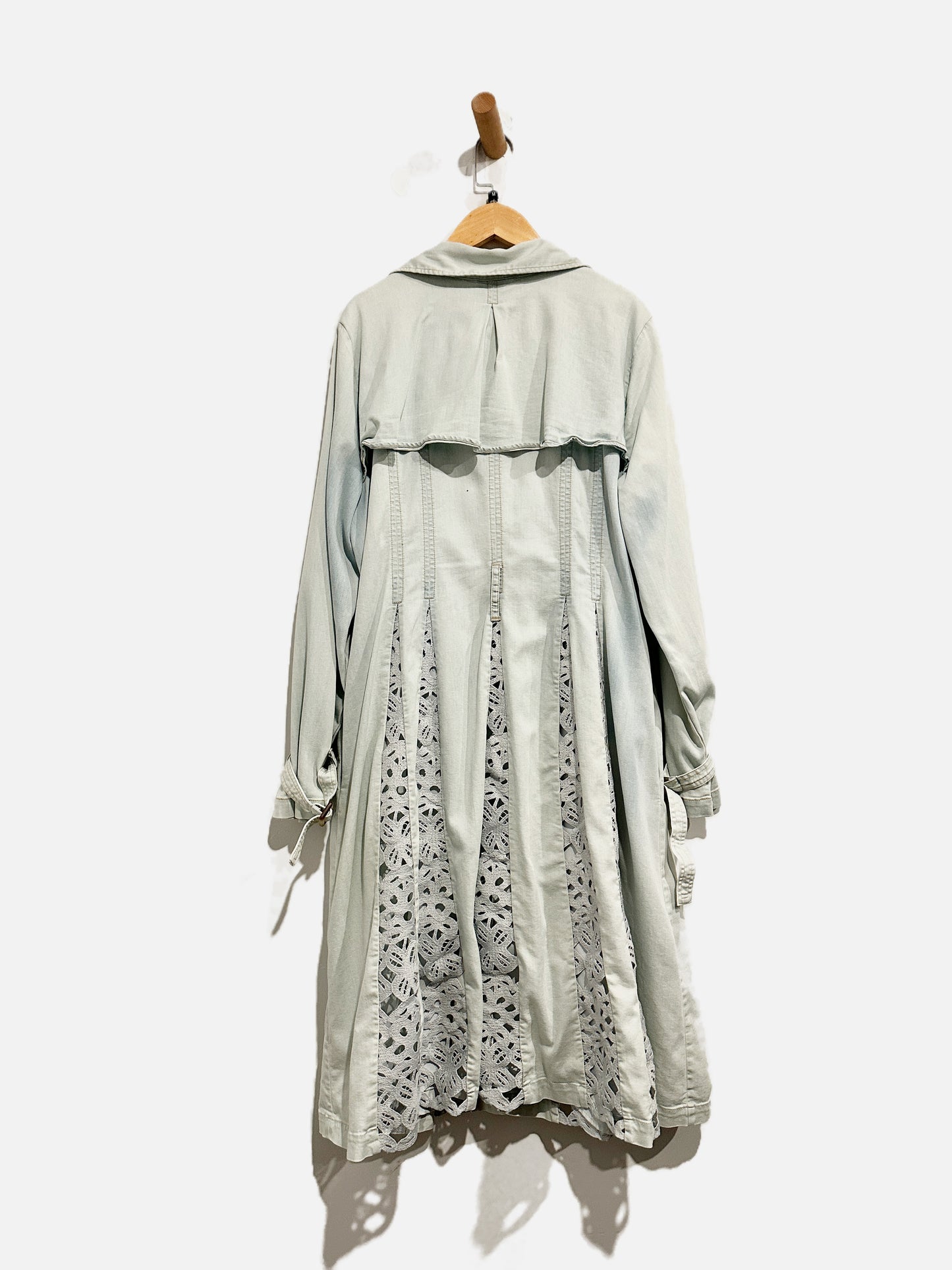 Soft Surroundings Denim Lace Trench Coat - Medium