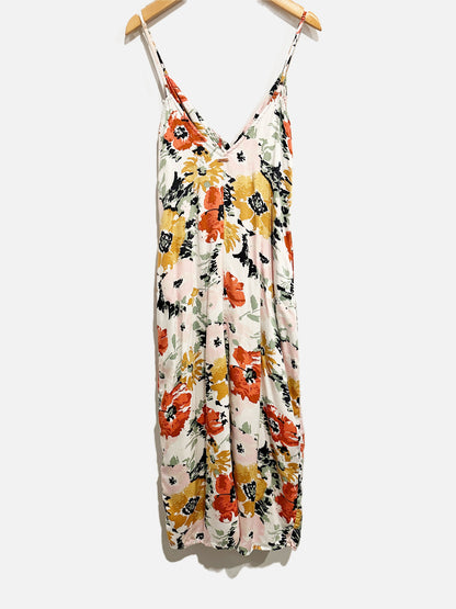 Volcom Surfbird Floral Button Front Midi Dress - XS