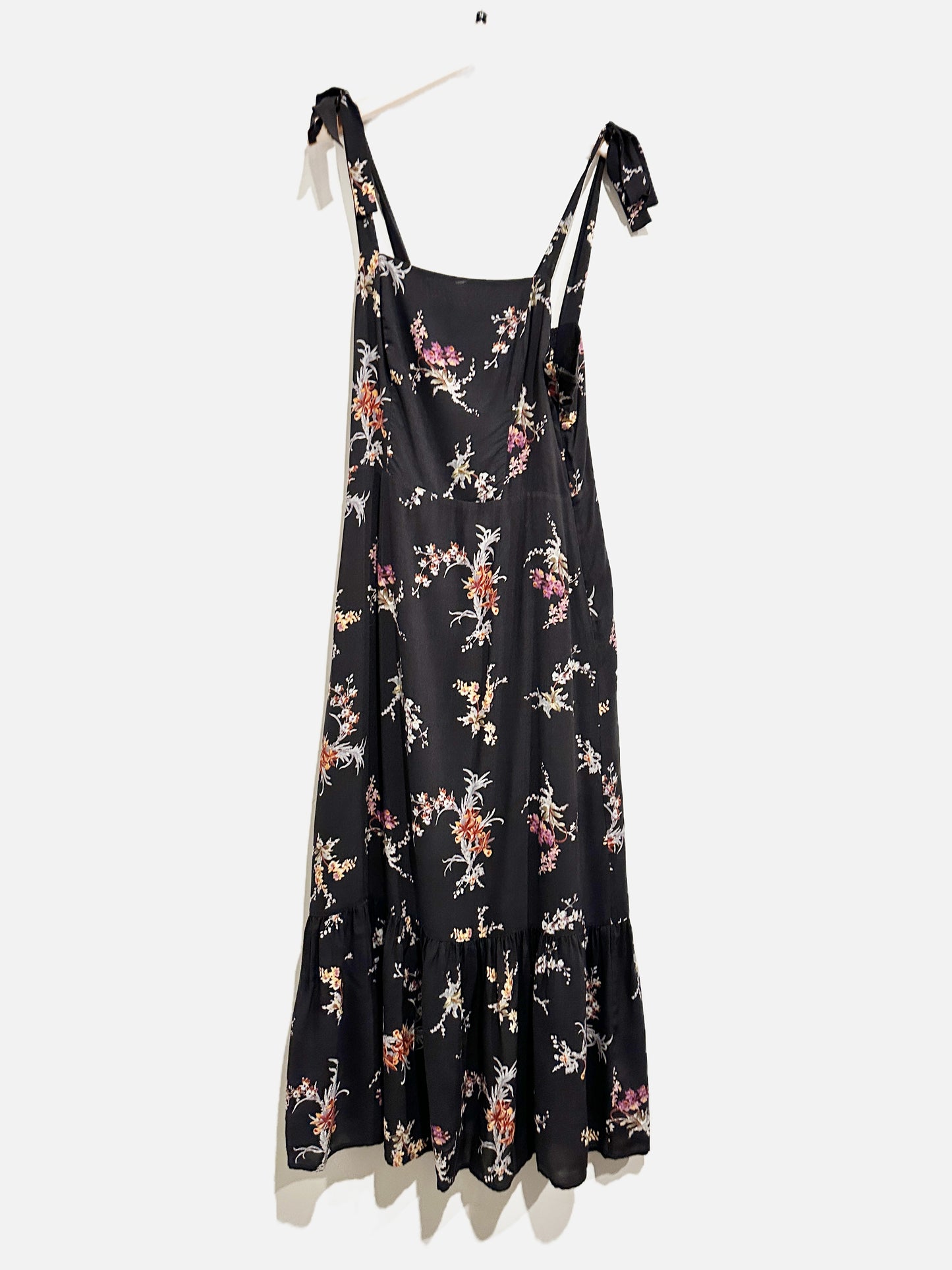 Paige Black Floral Midi Dress - Medium