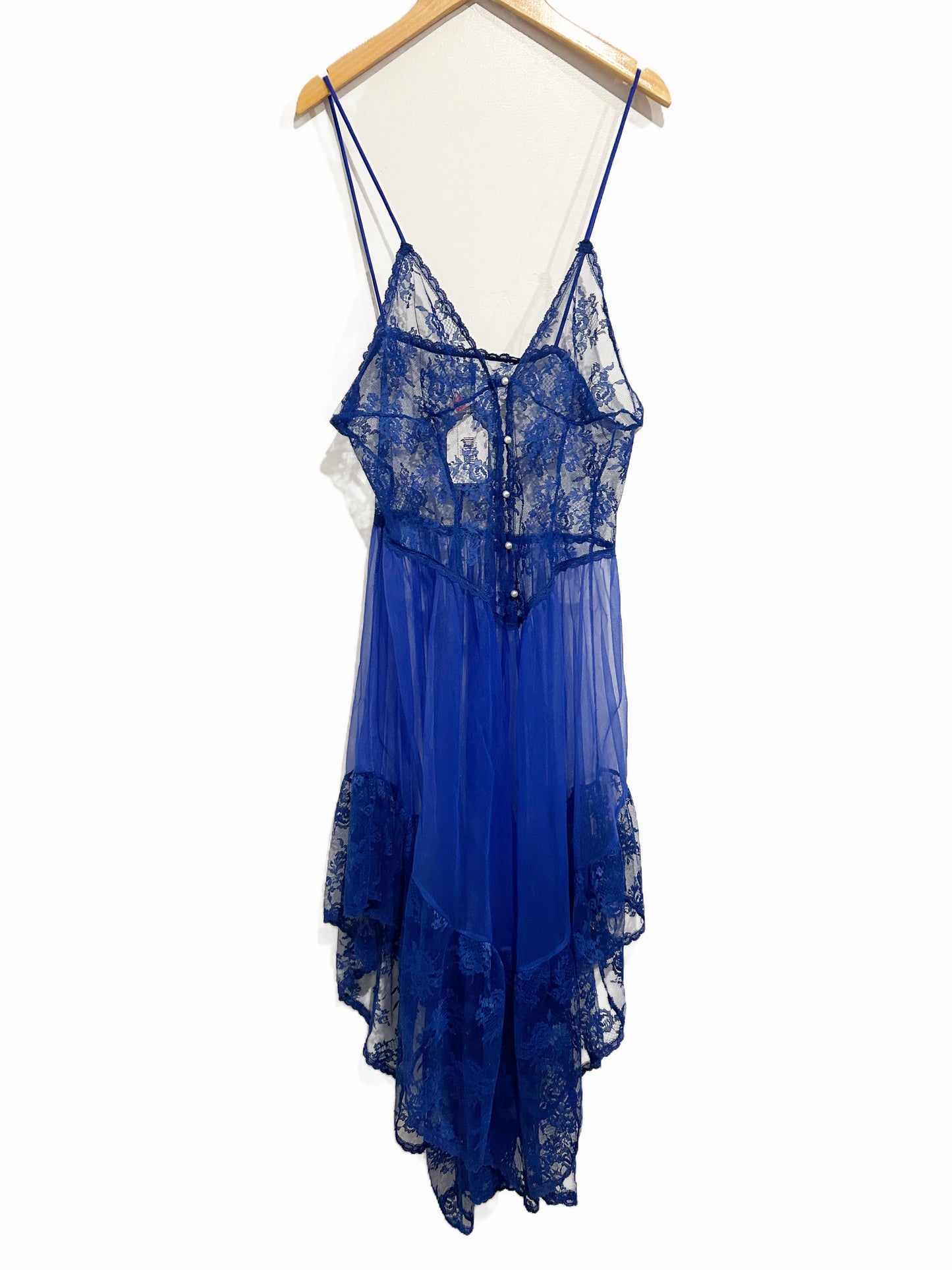 Vintage Lady Desiree California Royal Blue Nightie Dress - Medium