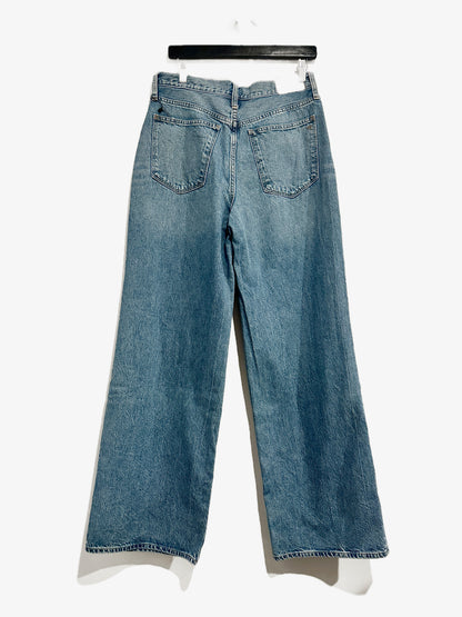 Madewell Superwide-Leg Jeans in Amcliffe Wash: Knee-Rip Edition - 29