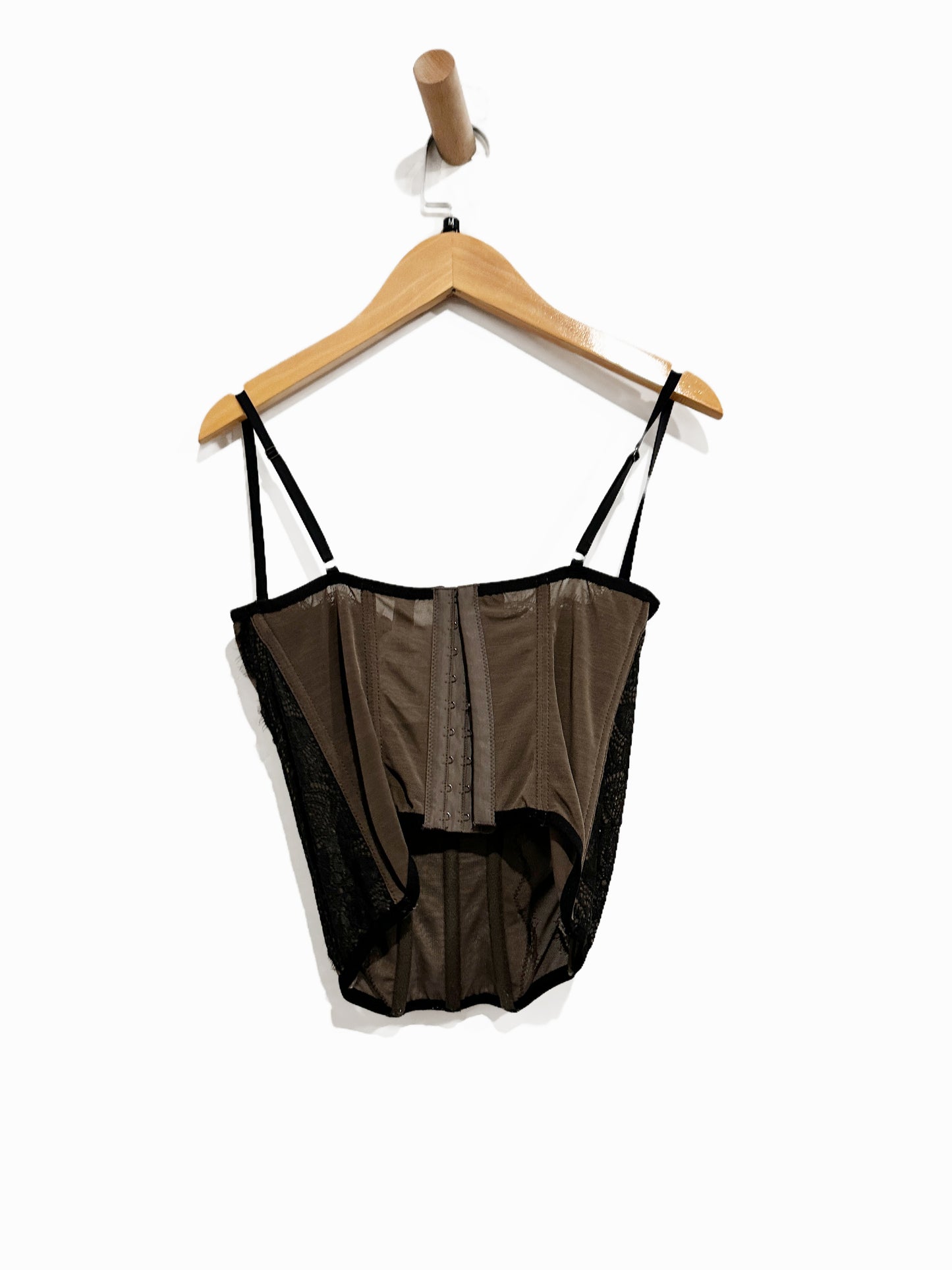 UO Out From Under Modern Love Corset in Washed Black - Medium