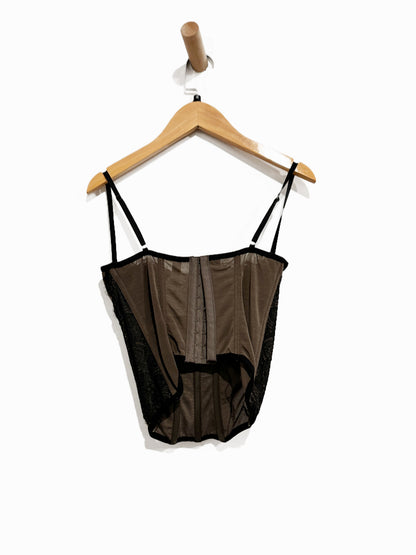 UO Out From Under Modern Love Corset in Washed Black - Medium