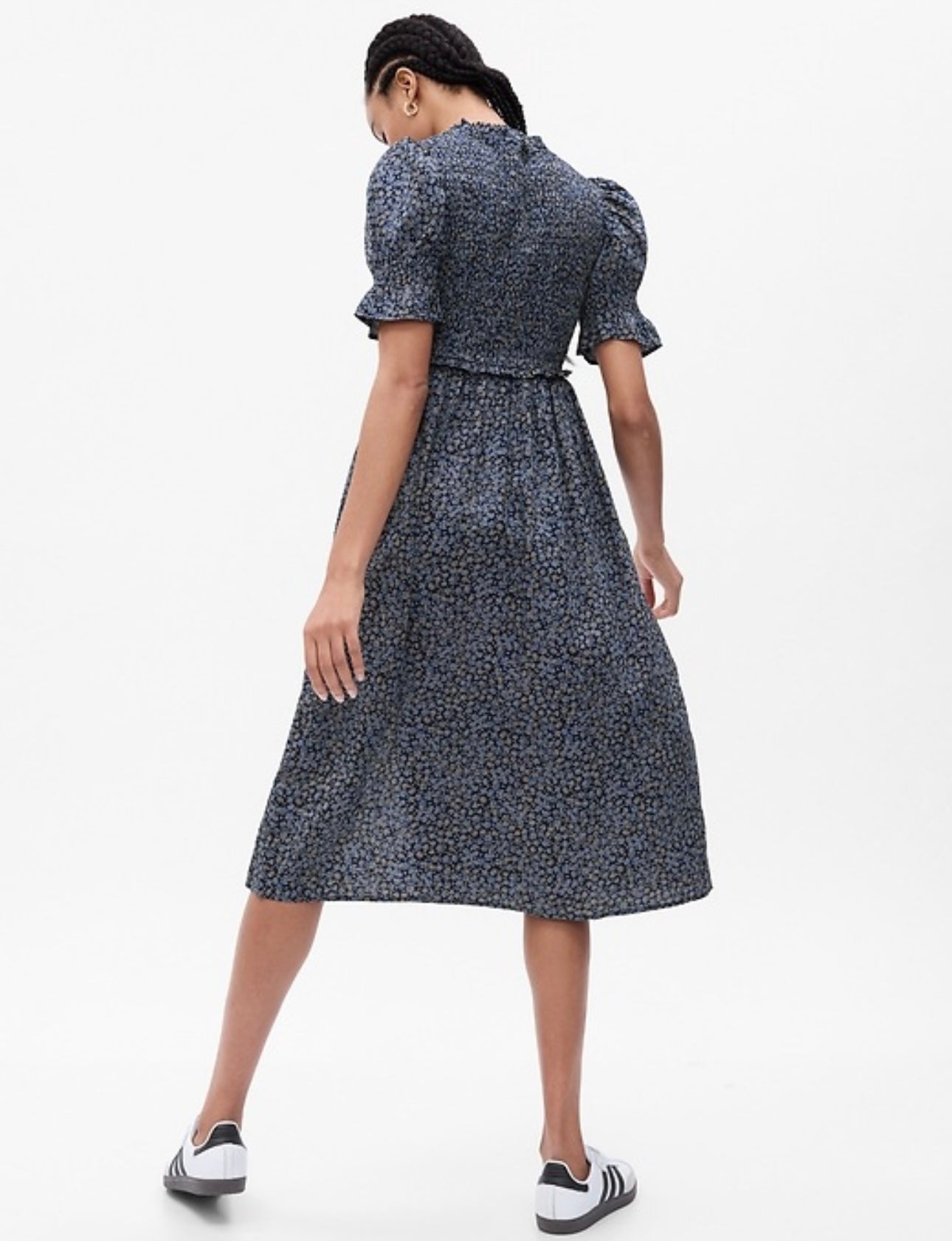 Gap Blue Floral Smocked Dress - Medium