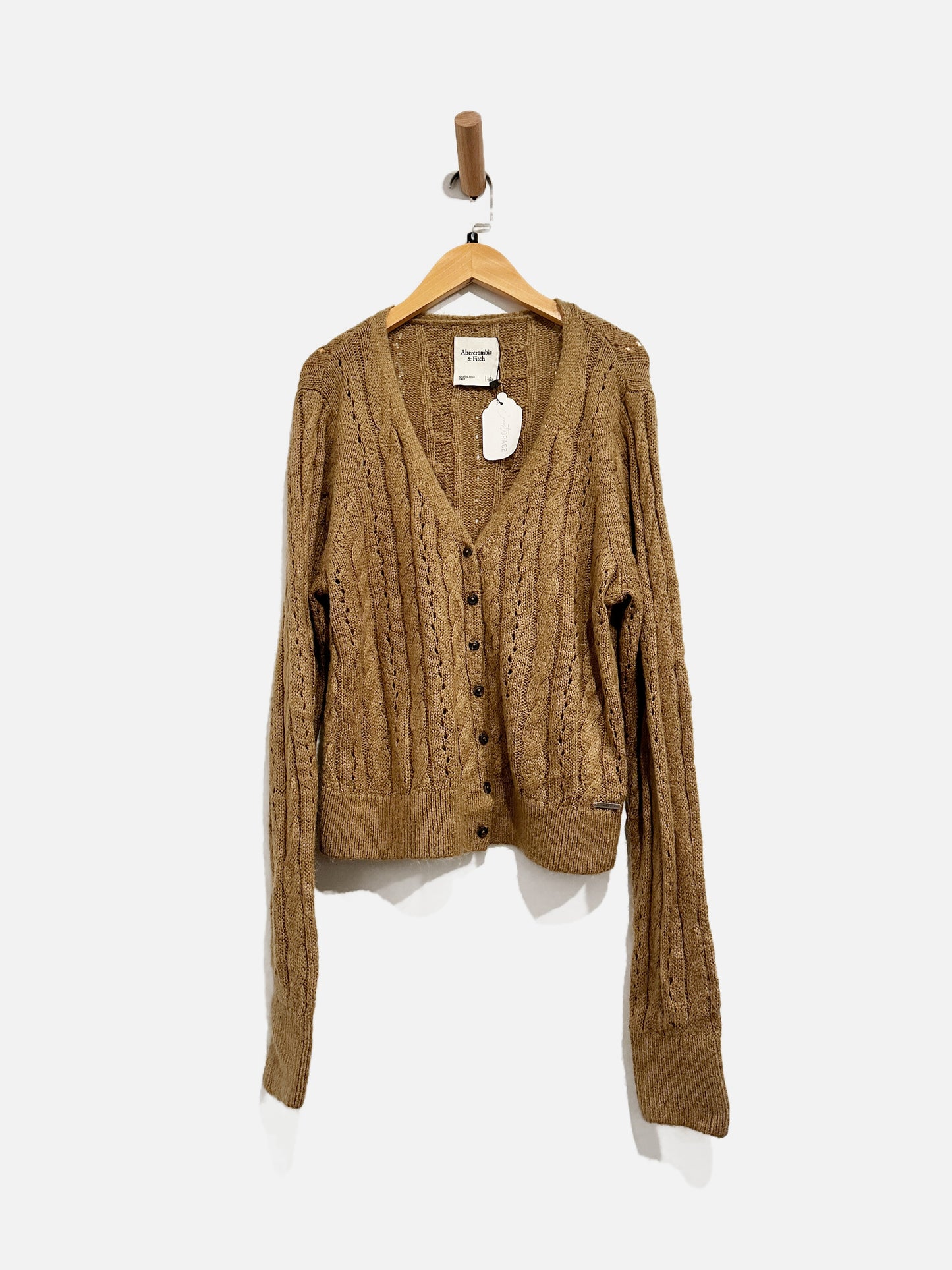 Abercrombie & Fitch Brown Button Front Cardigan - Large