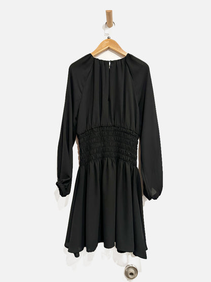 Madewell NWT Black Smocked LS Mini Dress - XXS