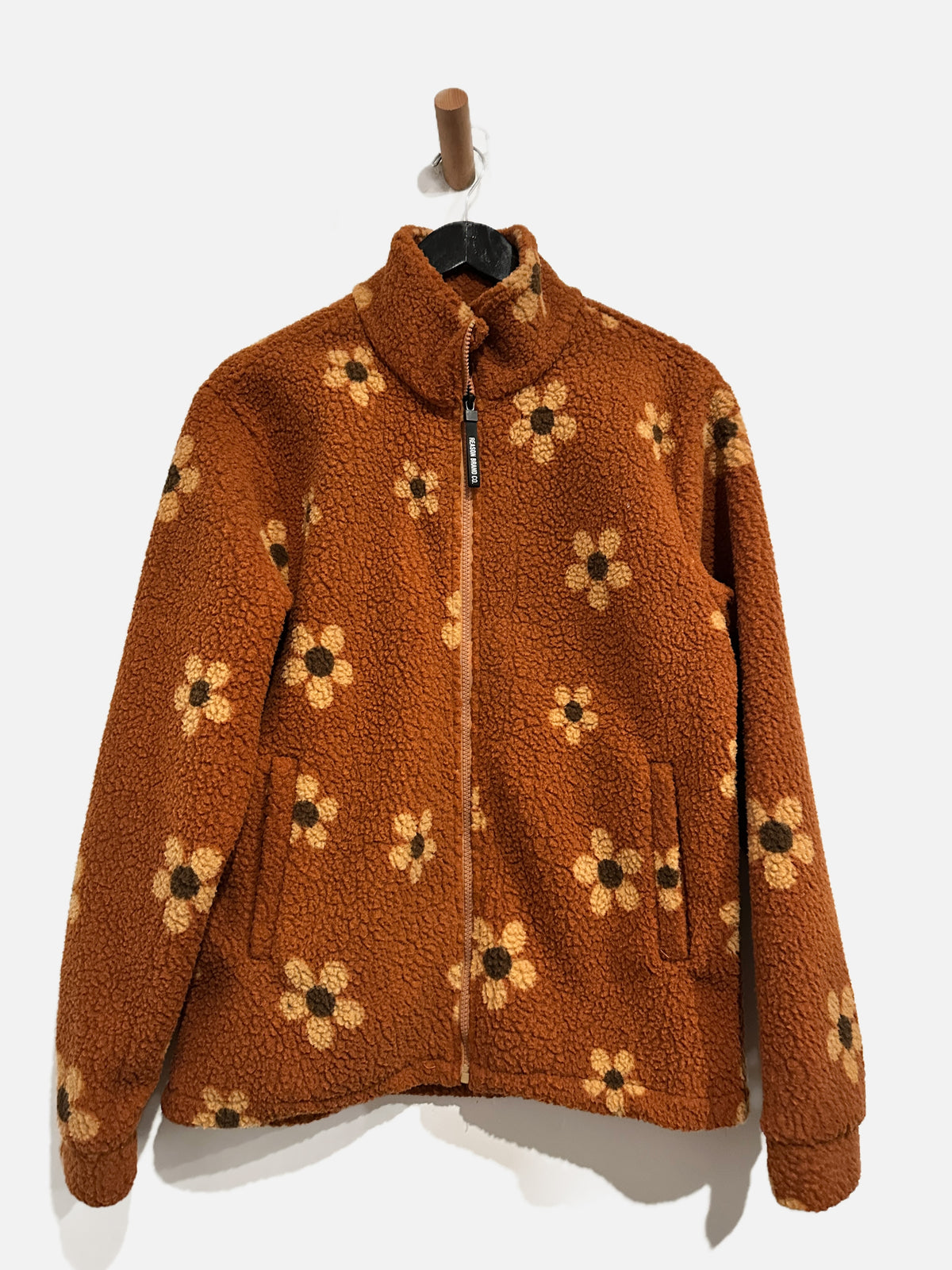 Reason Brown Floral Zip Up - Small
