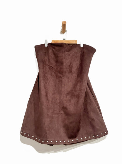 Abercrombie & Fitch Scarlett Strapless Vegan Suede Studded Mini Dress - Large