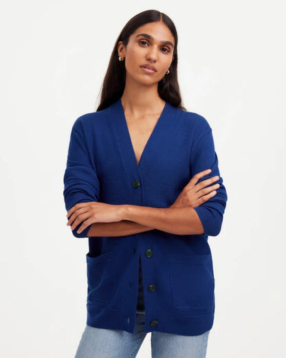 Madewell Blue Merino Wool Boyfriend Cardigan - Small