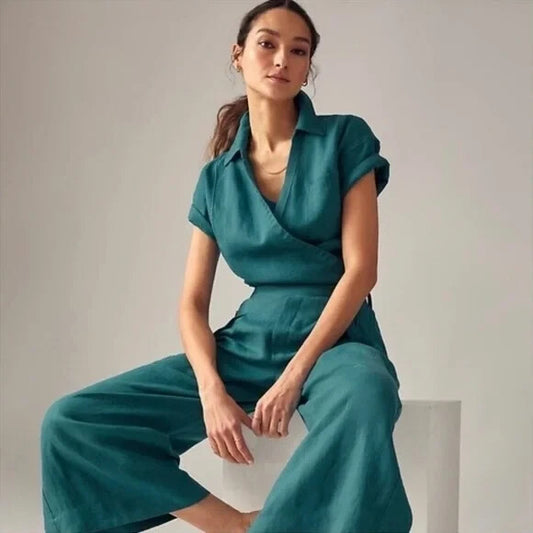 Athleta Playa Linen Tie Top in Borealis Green - Medium