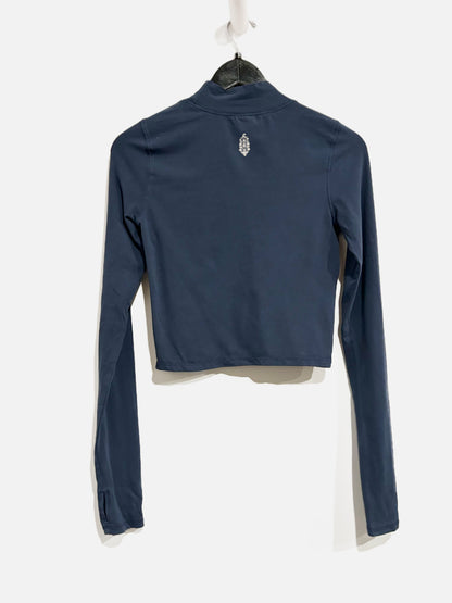 Free People Navy Mock Neck LS Top - XS