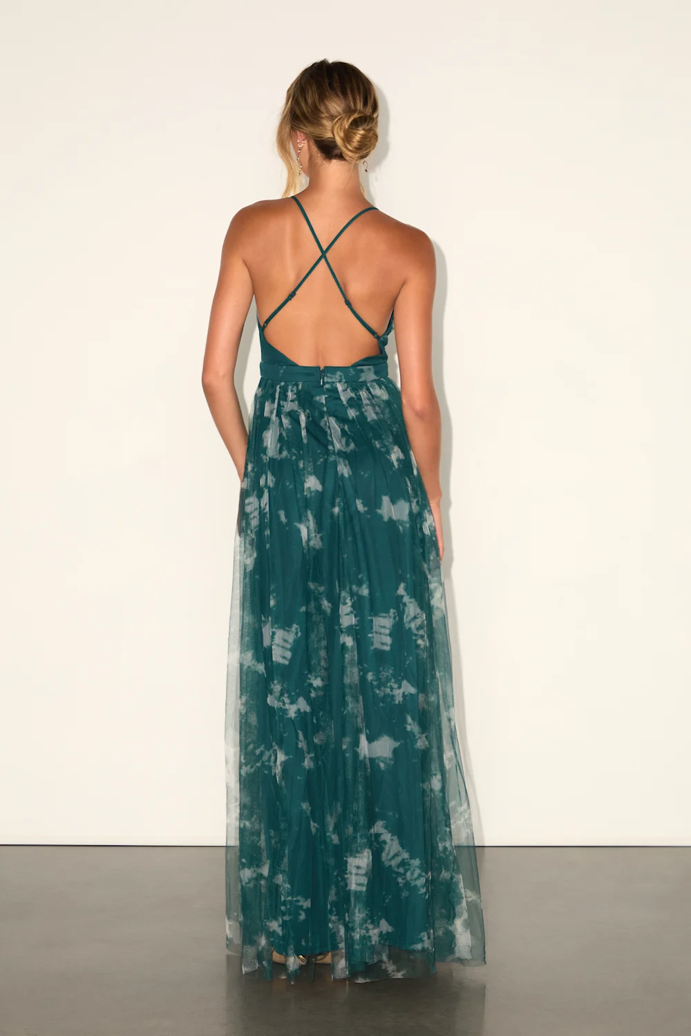 Lulus NWT Green Mesh Tie Dye Dress - Medium
