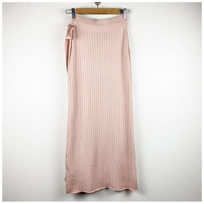 Free People Under Sun Ribbed Maxi Skirt in Pink Size XS