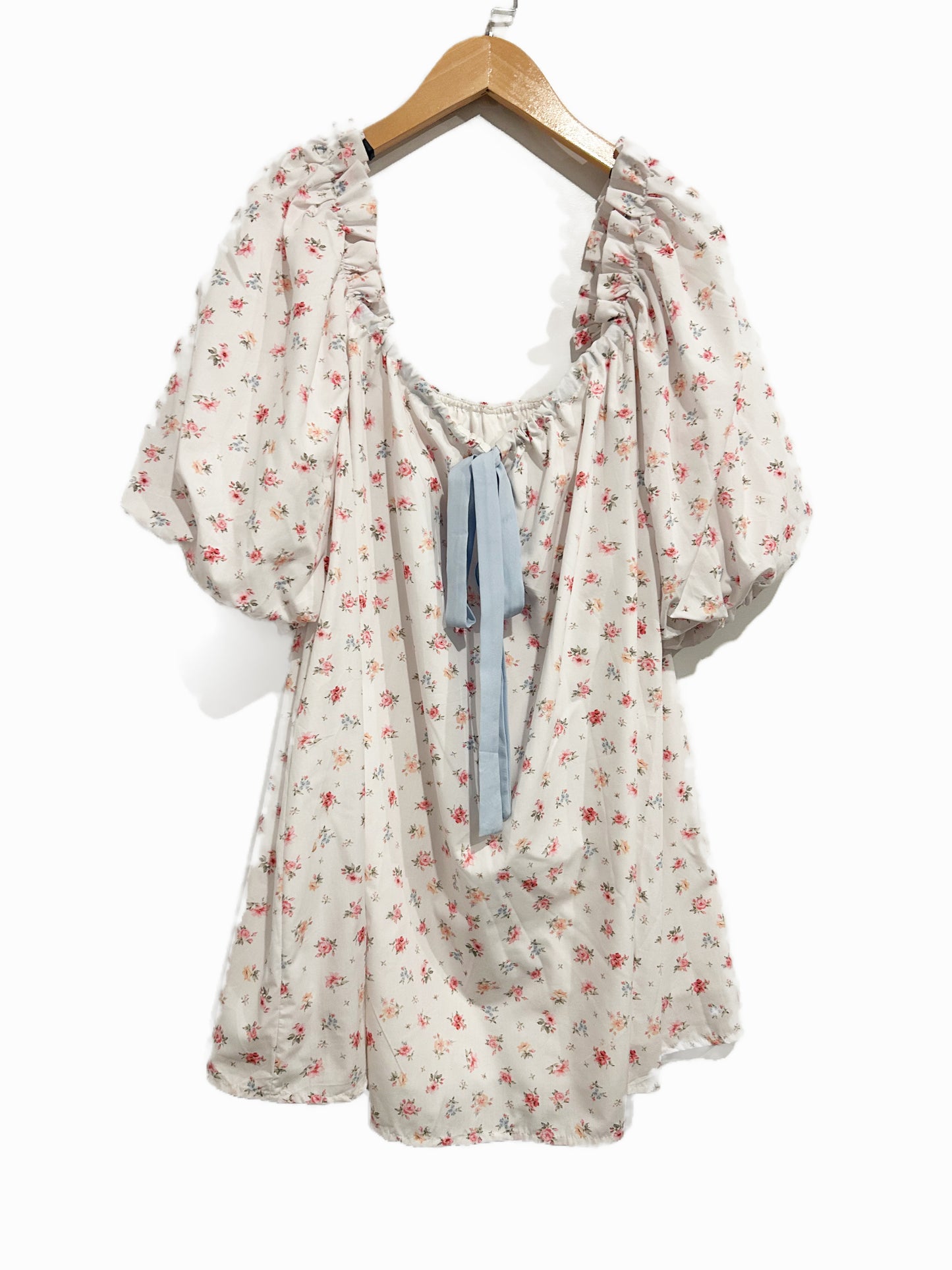 White Floral Babydoll Dress
