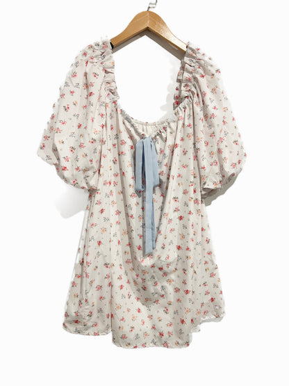 White Floral Babydoll Dress