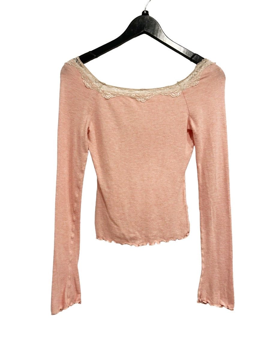 Free People Oh My Darling Long Sleeve in Pink Heather - Small