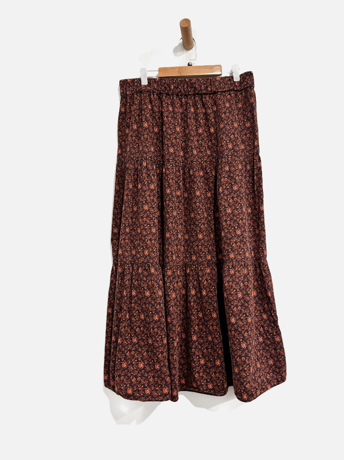 Madewell Purple Floral Tiered Skirt - Medium