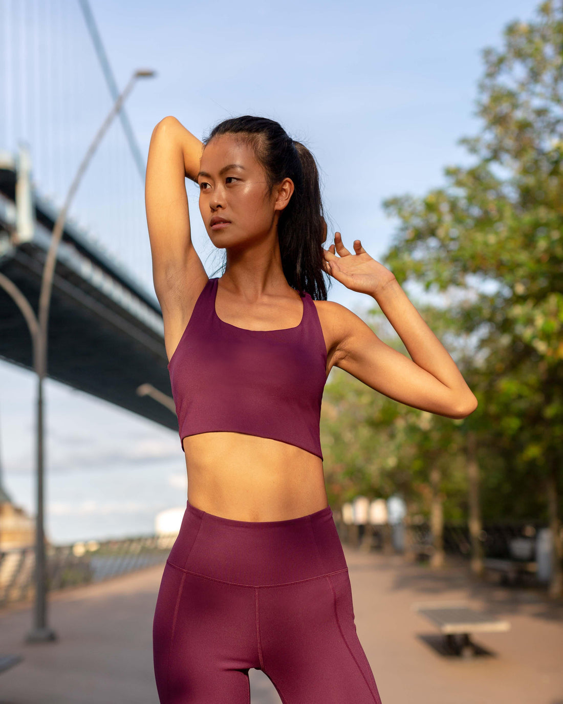 Girlfriend Collective Paloma Racerback Bra in Plum - Large