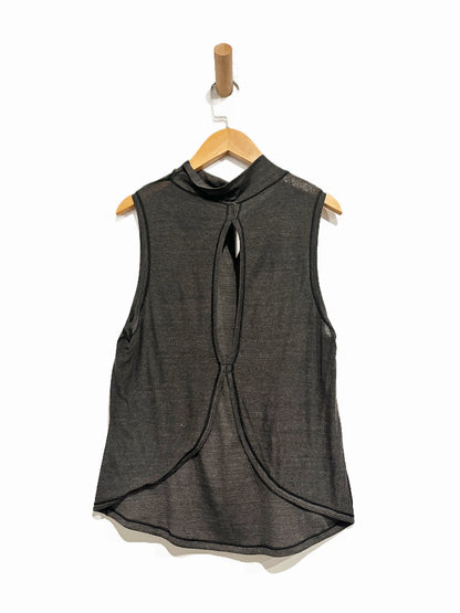 Lululemon Twist & Reach Mock Neck Tank in Heathered Black