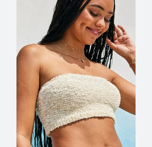 UO Cream Confetti Tube Top - Medium