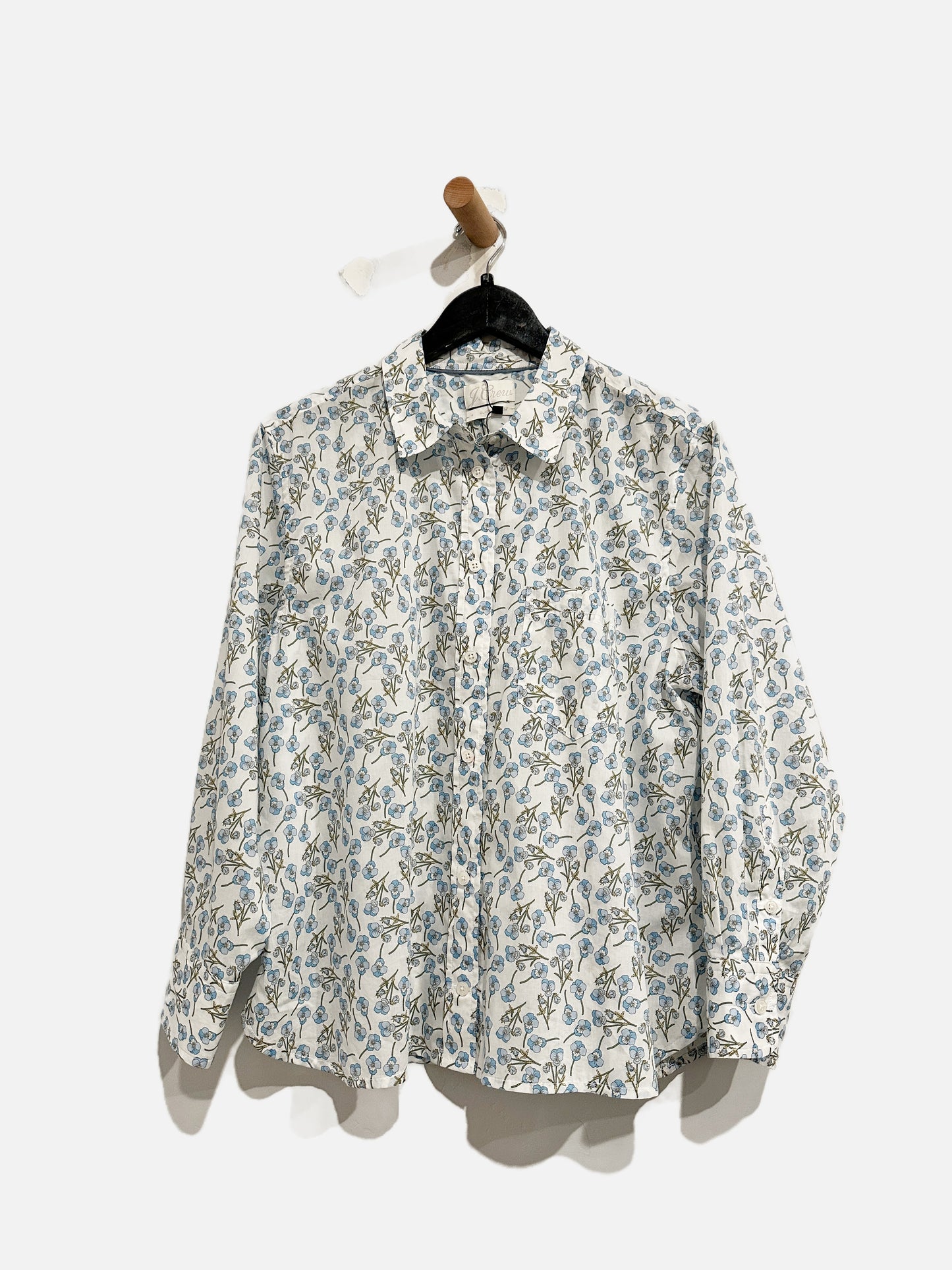 J.Crew White and Blue Floral Button Down - 14
