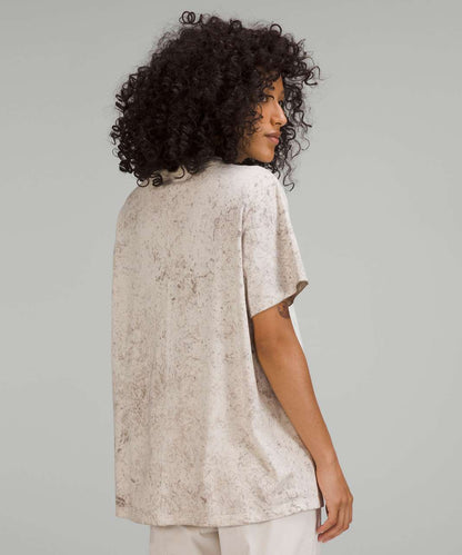 Lululemon All Yours Cotton T-Shirt in Cirrus Wash White Opal Raw Linen Rover - Small