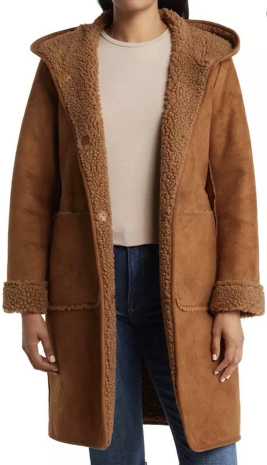 Michael Michael Kors Brown Shearling Coat - XL