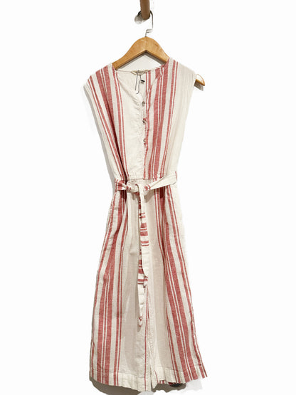 Mango Kids Red Stripe Linen Jumpsuit - 9/10