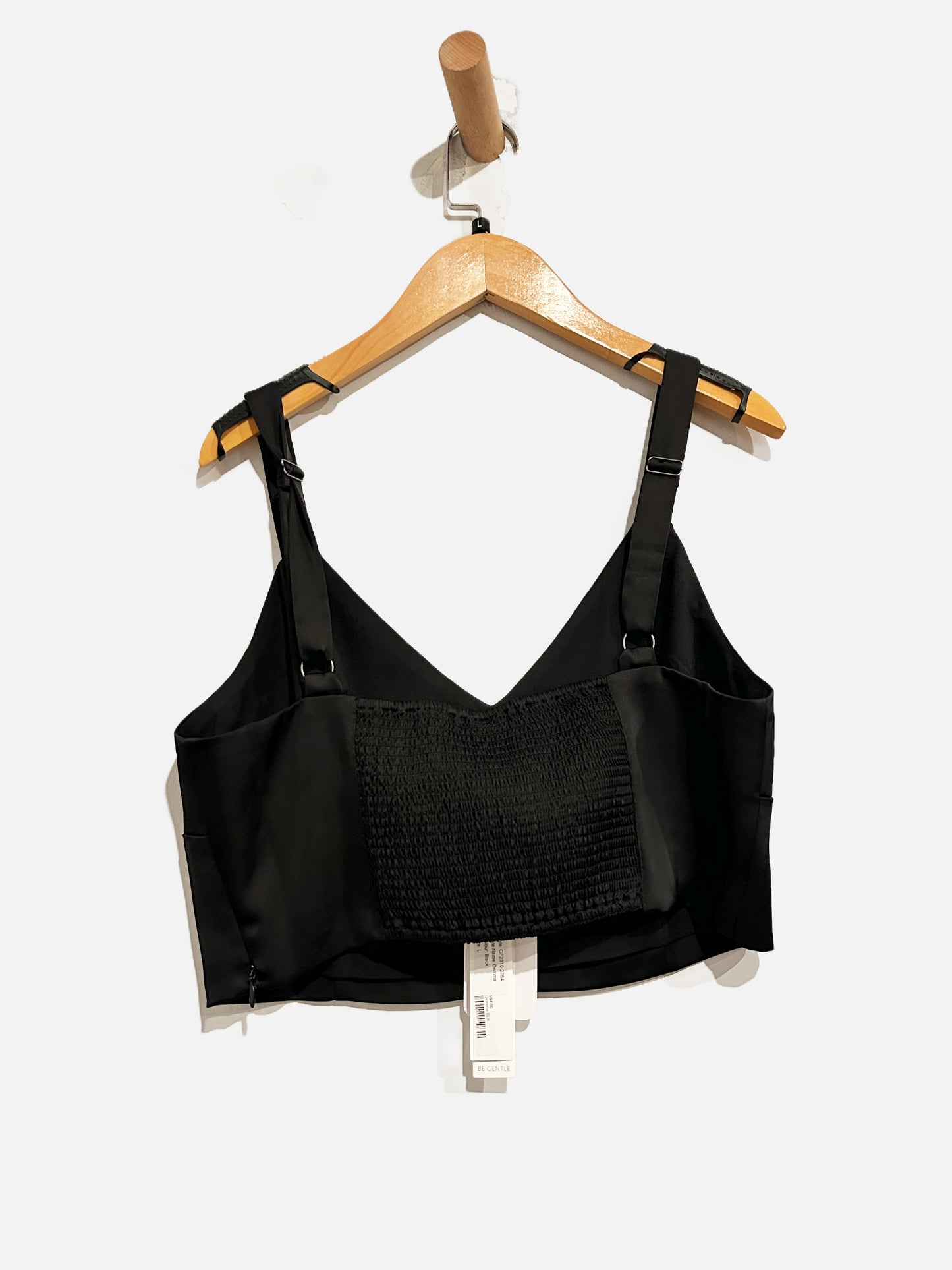 NWT Gentle Fawn Gentle Fawn Gemma Black Satin Cropped Cami - Large