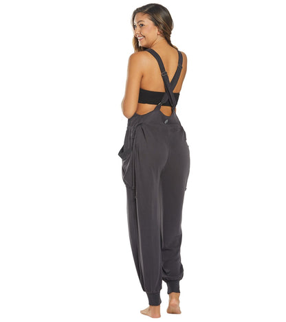 Free People Movement Jump Start Jumpsuit in Washed Black - Small