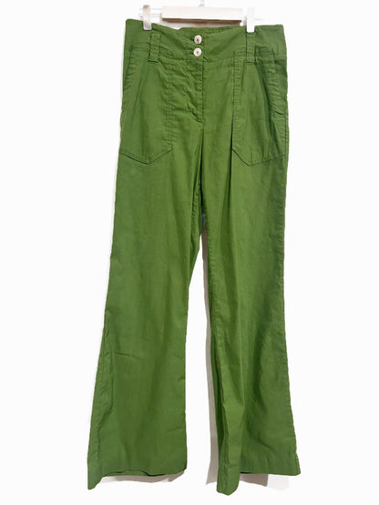 Anthropologie Maeve Naomi Wide-Leg Flare Pants in Green - 6