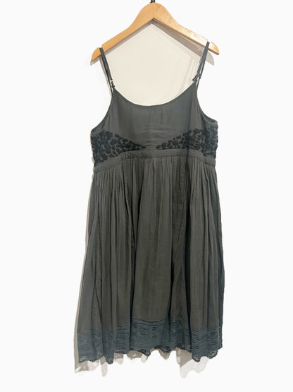 Free People Green Embroidered Midi Dress - Medium