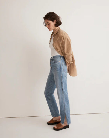 Madewell The Perfect Vintage Straight Jean in Deforst Wash: Side-Slit Edition - 26