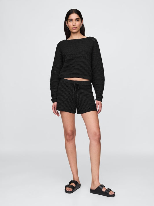 NWT Gap Crochet Easy Shorts in Black - Medium