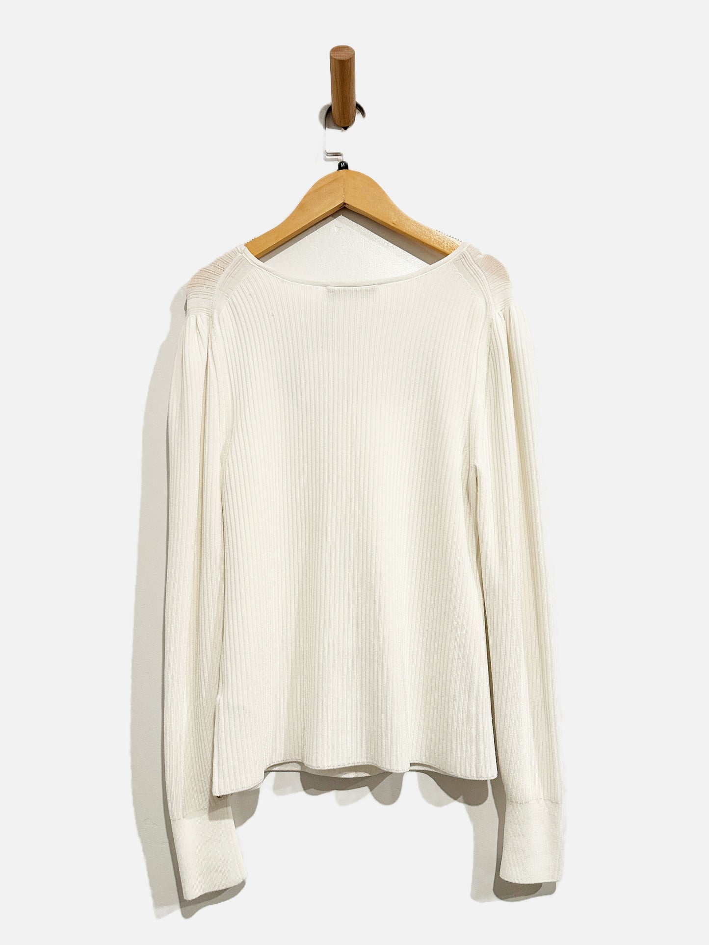 Everlane White Ribbed Long Sleeve - Medium